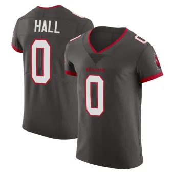 Men's Elite Tampa Bay Buccaneers NO.0 Kemon Hall Pewter Alternate Vapor Jersey