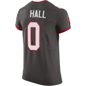 Men's Elite Tampa Bay Buccaneers NO.0 Kemon Hall Pewter Alternate Vapor Jersey