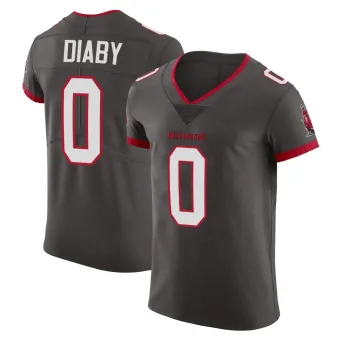 Men's Elite Tampa Bay Buccaneers NO.0 Yaya Diaby Pewter Alternate Vapor Jersey