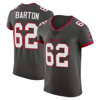Men's Elite Tampa Bay Buccaneers NO.62 Graham Barton Pewter Alternate Vapor Jersey