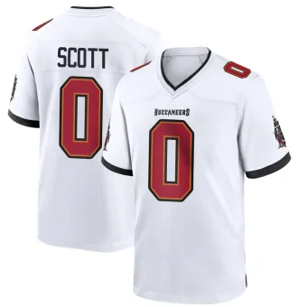 Men's Game Tampa Bay Buccaneers NO.0 Keionte Scott Jersey - White