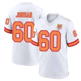 Men's Game Tampa Bay Buccaneers NO.60 Mike Jordan '76 50th Season Jersey - White