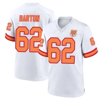 Men's Game Tampa Bay Buccaneers NO.62 Graham Barton '76 50th Season Jersey - White