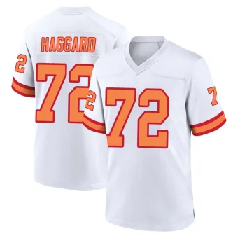 Men's Game Tampa Bay Buccaneers NO.72 Luke Haggard '76 Jersey - White