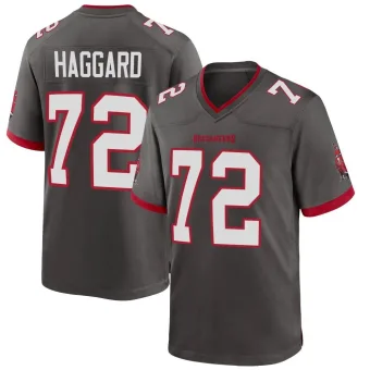 Men's Game Tampa Bay Buccaneers NO.72 Luke Haggard Pewter Alternate Jersey