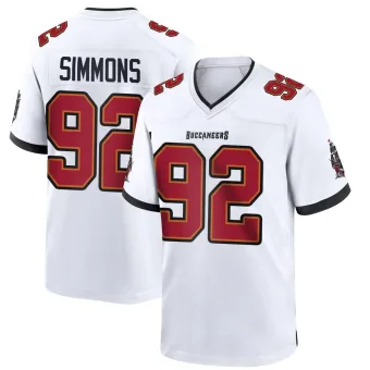 Men's Game Tampa Bay Buccaneers NO.92 Elijah Simmons Jersey - White