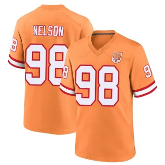Men's Game Tampa Bay Buccaneers NO.98 Anthony Nelson sicle 50th Season Jersey - Cream