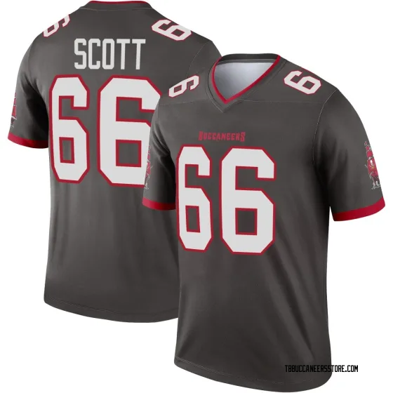 Men's Legend Tampa Bay Buccaneers NO.66 Ben Scott Pewter Alternate Jersey