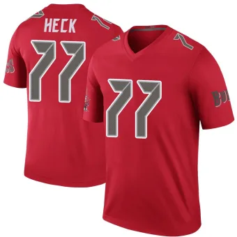 Men's Legend Tampa Bay Buccaneers NO.77 Charlie Heck Color Rush Jersey - Red