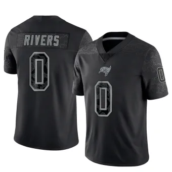 Men's Limited Tampa Bay Buccaneers NO.0 Eric Rivers Reflective Jersey - Black