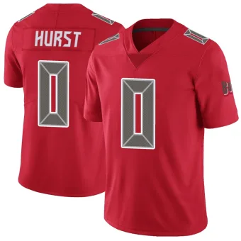 Men's Limited Tampa Bay Buccaneers NO.0 Ted Hurst Color Rush Jersey - Red