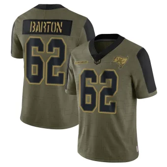 Men's Limited Tampa Bay Buccaneers NO.62 Graham Barton 2021 Salute To Service Jersey - Olive