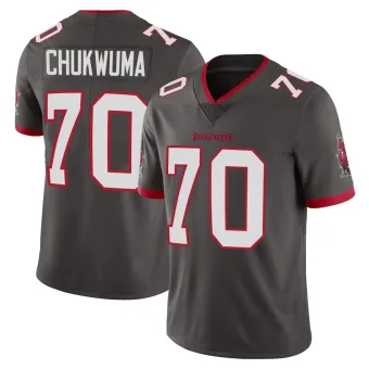 Men's Limited Tampa Bay Buccaneers NO.70 Benjamin Chukwuma Pewter Alternate Vapor Jersey