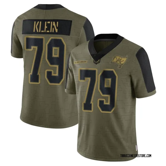 Men's Limited Tampa Bay Buccaneers NO.79 Elijah Klein 2021 Salute To Service Jersey - Olive