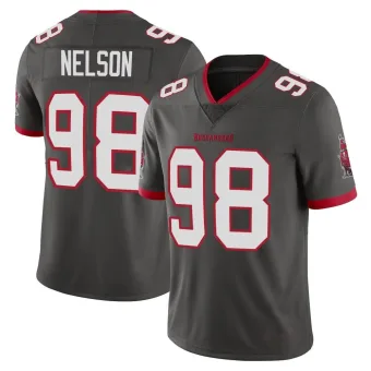 Men's Limited Tampa Bay Buccaneers NO.98 Anthony Nelson Pewter Alternate Vapor Jersey
