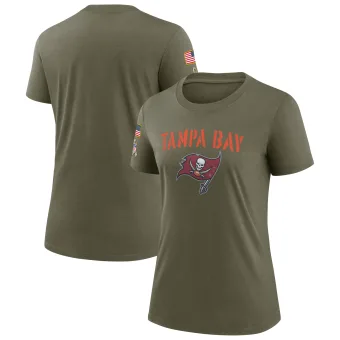Tampa Bay Buccaneers Women's Legend Olive 2022 Salute To Service T-Shirt