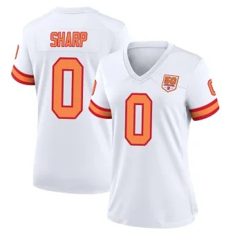 Women's Game Tampa Bay Buccaneers NO.0 Bauer Sharp '76 50th Season Jersey - White
