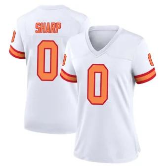 Women's Game Tampa Bay Buccaneers NO.0 Bauer Sharp '76 Jersey - White
