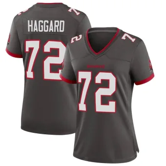 Women's Game Tampa Bay Buccaneers NO.72 Luke Haggard Pewter Alternate Jersey