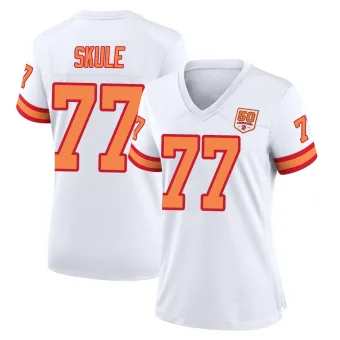 Women's Game Tampa Bay Buccaneers NO.77 Justin Skule '76 50th Season Jersey - White