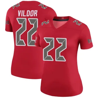 Women's Legend Tampa Bay Buccaneers NO.22 Kindle Vildor Color Rush Jersey - Red