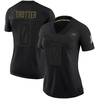 Women's Limited Tampa Bay Buccaneers NO.0 Josiah Trotter 2020 Salute To Service Jersey - Black