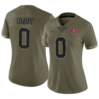 Women's Limited Tampa Bay Buccaneers NO.0 Yaya Diaby 2022 Salute To Service Jersey - Olive
