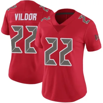 Women's Limited Tampa Bay Buccaneers NO.22 Kindle Vildor Color Rush Jersey - Red
