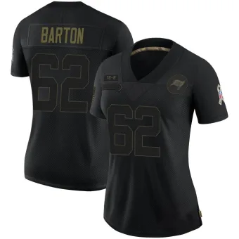 Women's Limited Tampa Bay Buccaneers NO.62 Graham Barton 2020 Salute To Service Jersey - Black