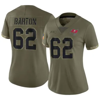 Women's Limited Tampa Bay Buccaneers NO.62 Graham Barton 2022 Salute To Service Jersey - Olive