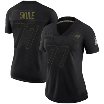 Women's Limited Tampa Bay Buccaneers NO.77 Justin Skule 2020 Salute To Service Jersey - Black