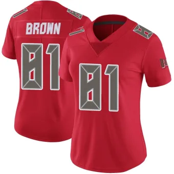 Women's Limited Tampa Bay Buccaneers NO.81 Antonio Brown Color Rush Jersey - Red
