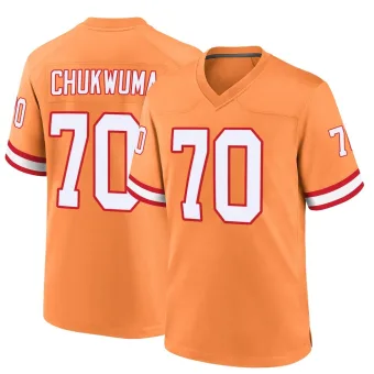 Youth Game Tampa Bay Buccaneers NO.70 Benjamin Chukwuma Throwback Jersey - Orange