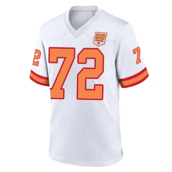 Youth Game Tampa Bay Buccaneers NO.72 Luke Haggard '76 50th Season Jersey - White